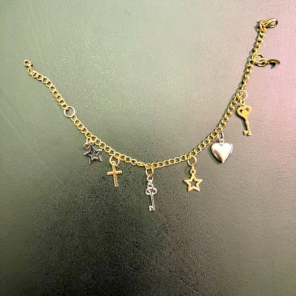Gold and Silver Charm Bracelet